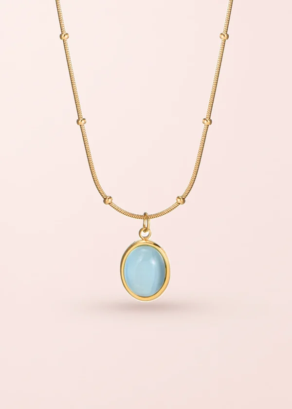 Lam Ice Blue – Halskette in Goldoptik