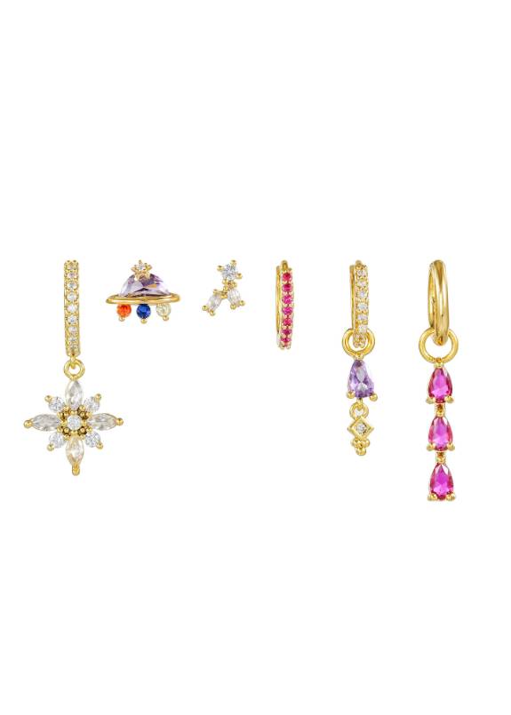 Petit Spaceship Golden Earrings Set product photo
