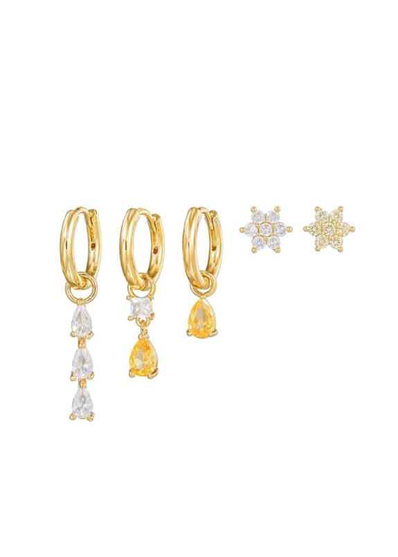 Petit Pauline Champagne Stars Golden Earrings product photo