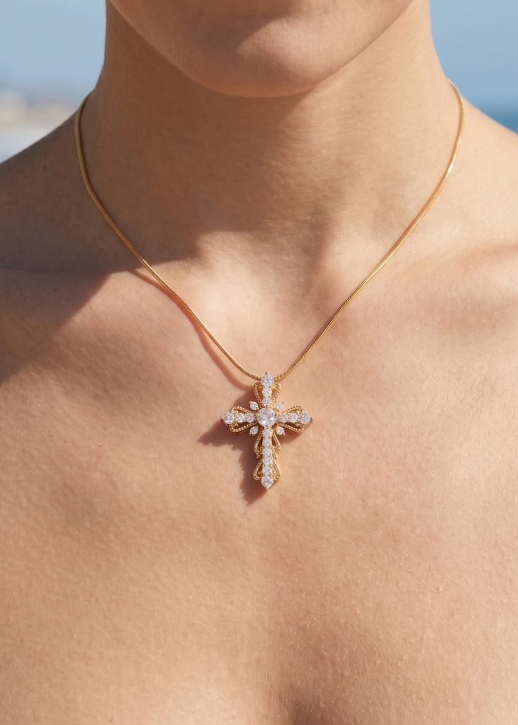 Kyle Cross Golden Necklace — alternate view