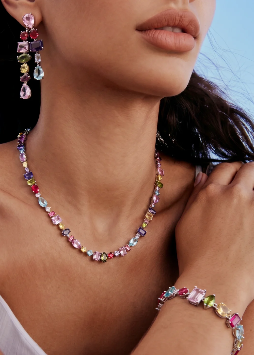 Weiteres Produktfoto 1: Kylie Colorful Crystals – Armband mit Zirkonia in Silberoptik