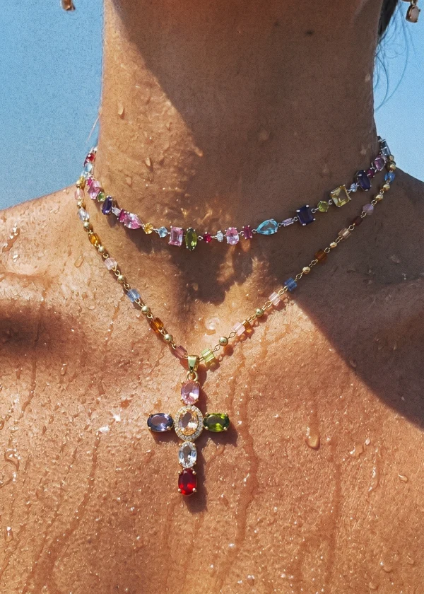 Kylie Silver & Geraldine Silver – Schmuckset mit Kreuzmotiv in Silberoptik – weitere Ansicht