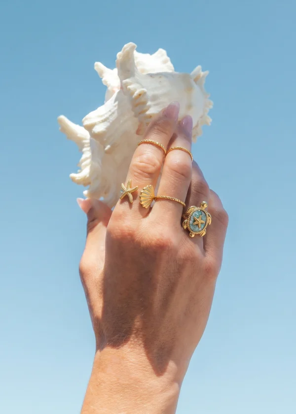 Turtle Summer – Ring mit Schildkrötenmotiv in Goldoptik – weitere Ansicht